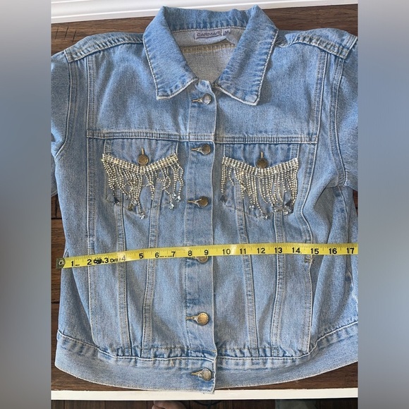 Y2k rhinestone denim jacket bling jacket crystal embellished jean jacket - Picture 6 of 13